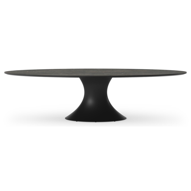 Fano tuintafel in zwart aluminium en volkeramiek black obsession - L 290 x B 148 x H 75 cm