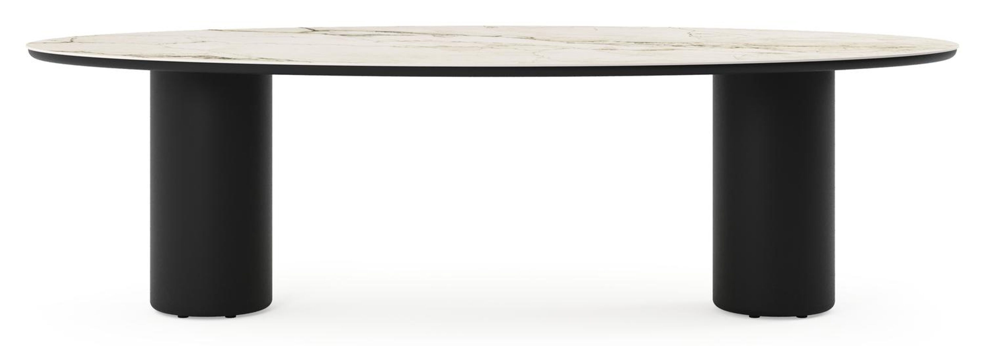 Amico tuintafel ovaal in zwart aluminium en volkeramiek Colorado Dunes - L 260 x B 125 x H 73.5 cm
