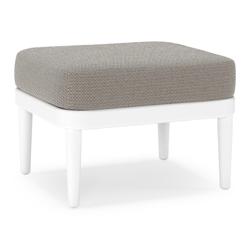Pouf Orso en aluminium blanc et coussins en all weather sunbrella® luxe Lopi Pepper