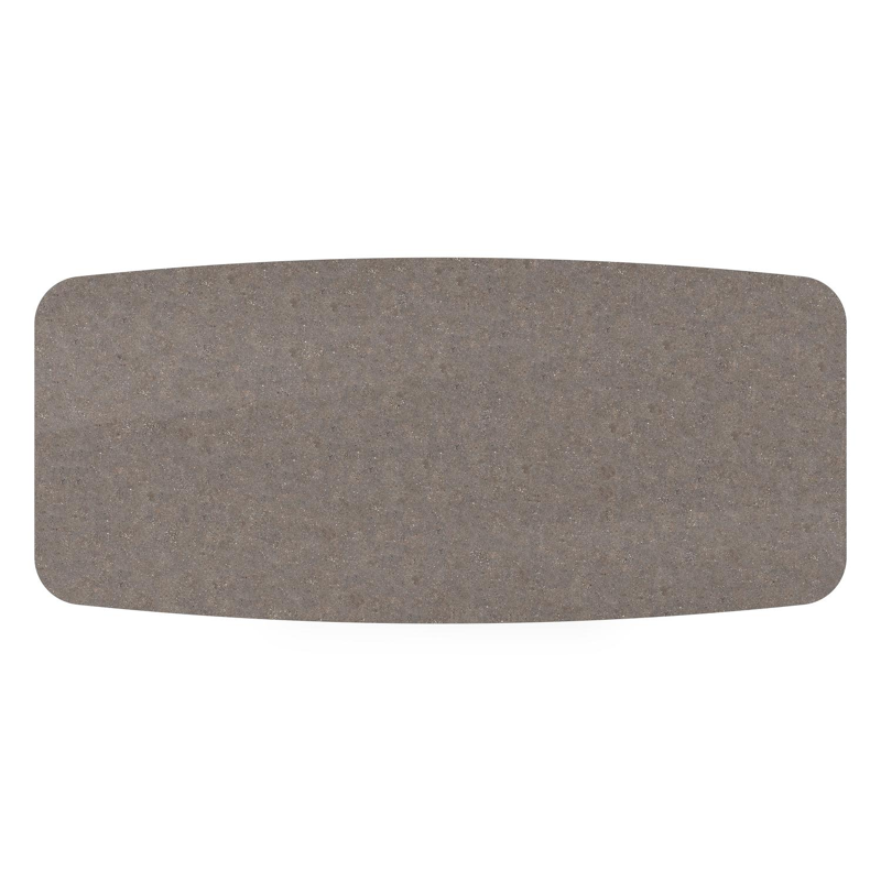 Orso tuintafel bootvorm in wit aluminium en volkeramiek Wulong - L 255 x B 115 x H 75 cm