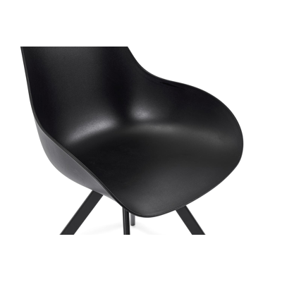 Cesano tuinstoel in zwart aluminium en zwart kunststof