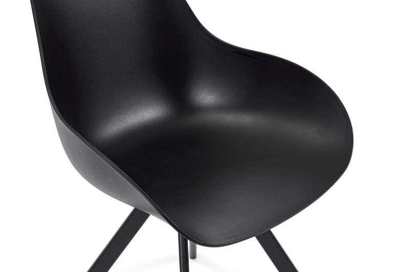 Chaise de jardin Cesano in aluminium noir et matière synthétique noir