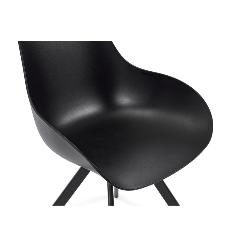 Cesano tuinstoel in zwart aluminium en zwart kunststof