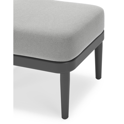 Pouf Orso en aluminium noir et coussins en all weather sunbrella® luxe Savane Grey
