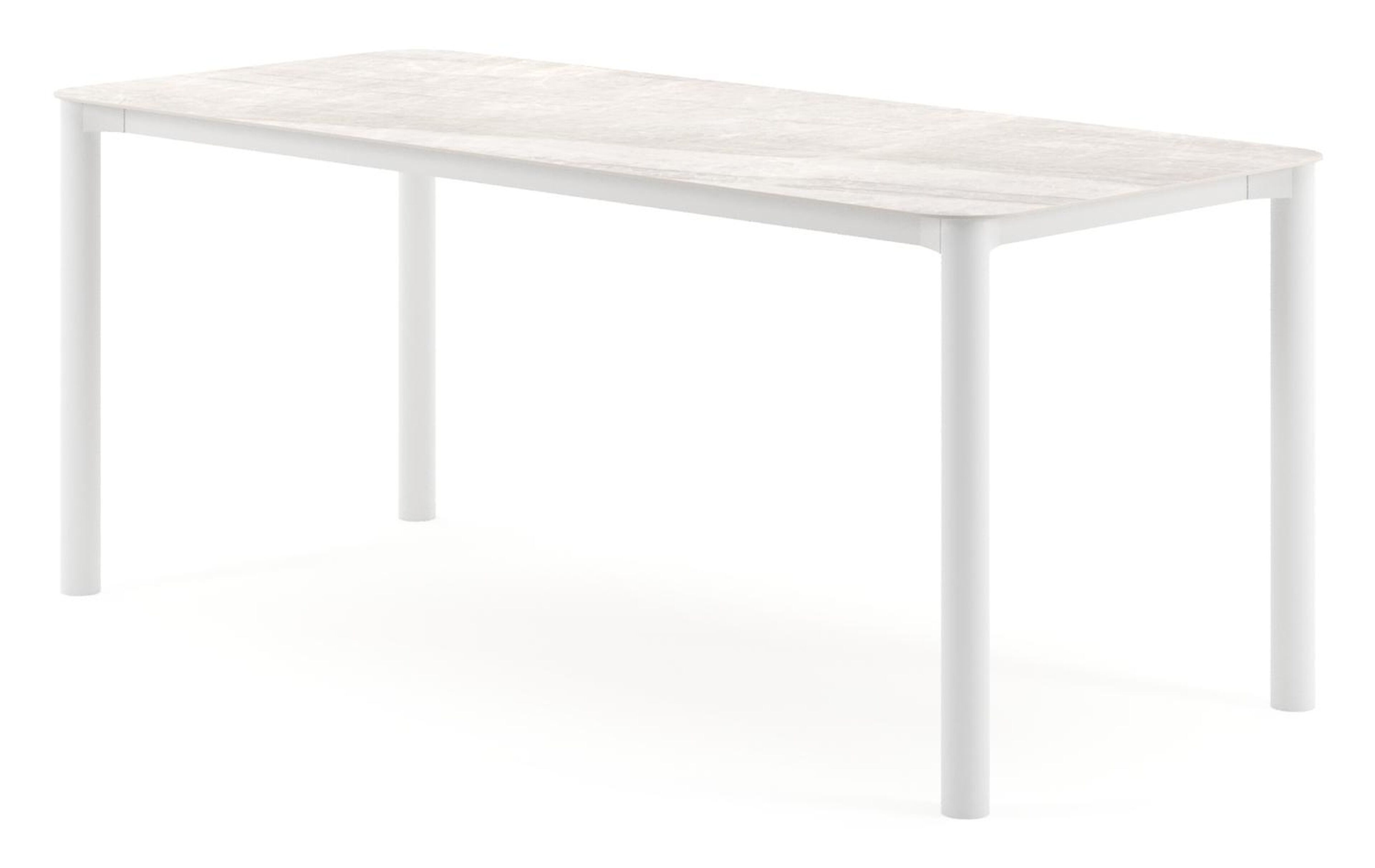 Orso tuintafel rechthoekig afgerond in wit aluminium en volkeramiek Taj Mahal - L 200 x B 80 x H 74.5 cm