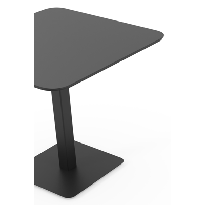 Fano kantelbare tuintafel afgerond vierkant in zwart aluminium - L 80 x B 80 x H 72.5 cm