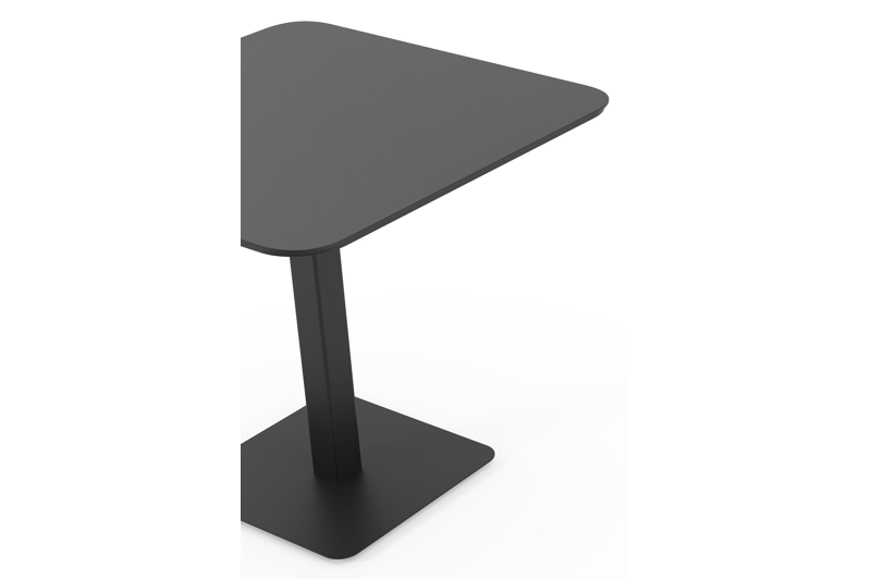 Table de jardin Fano inclinable carré arrondi en aluminium noir - Lg. 80 x Lrg. 80 x Haut. 72.5 cm