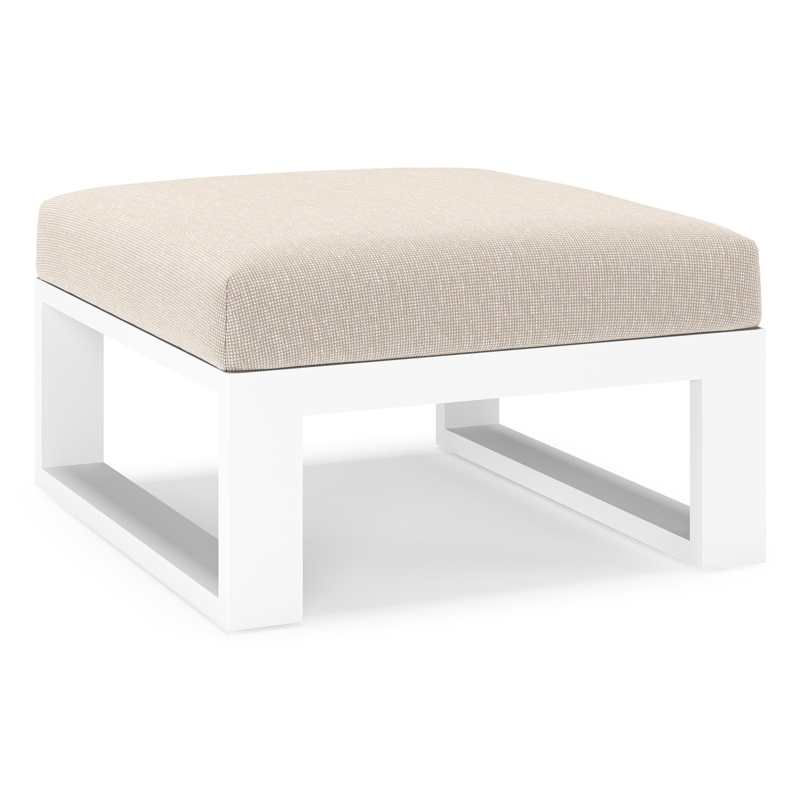 Pouf Verato en aluminium blanc et coussins en all weather sunbrella® luxe slow farafra