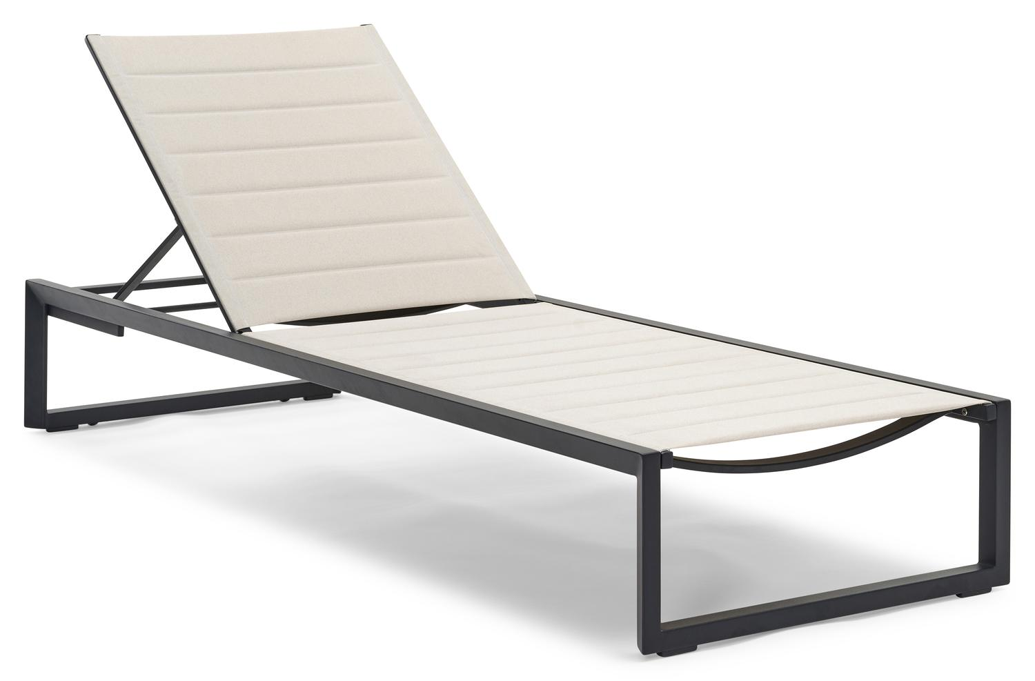 Cirello verstelbaar ligbed in zwart aluminium en beige comfort textilene