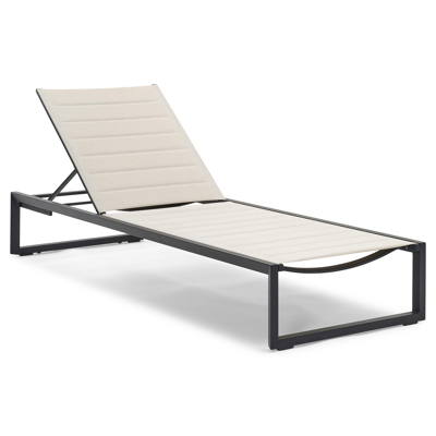 Cirello verstelbaar ligbed in zwart aluminium en beige comfort textilene