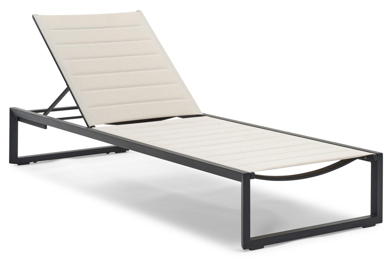 Cirello verstelbaar ligbed in zwart aluminium en beige comfort textilene