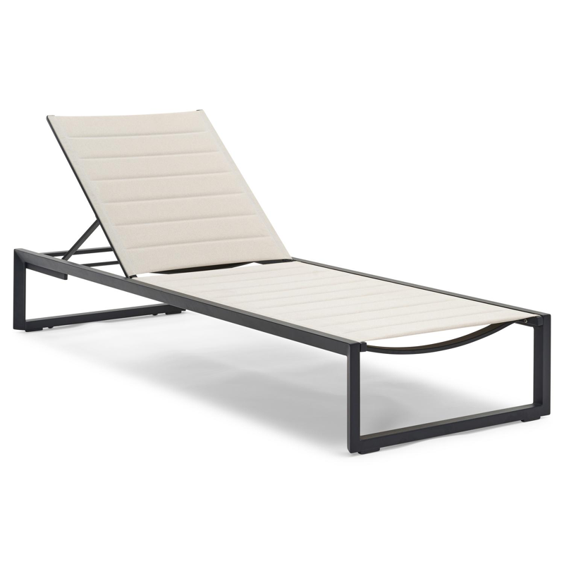 Cirello verstelbaar ligbed in zwart aluminium en beige comfort textilene