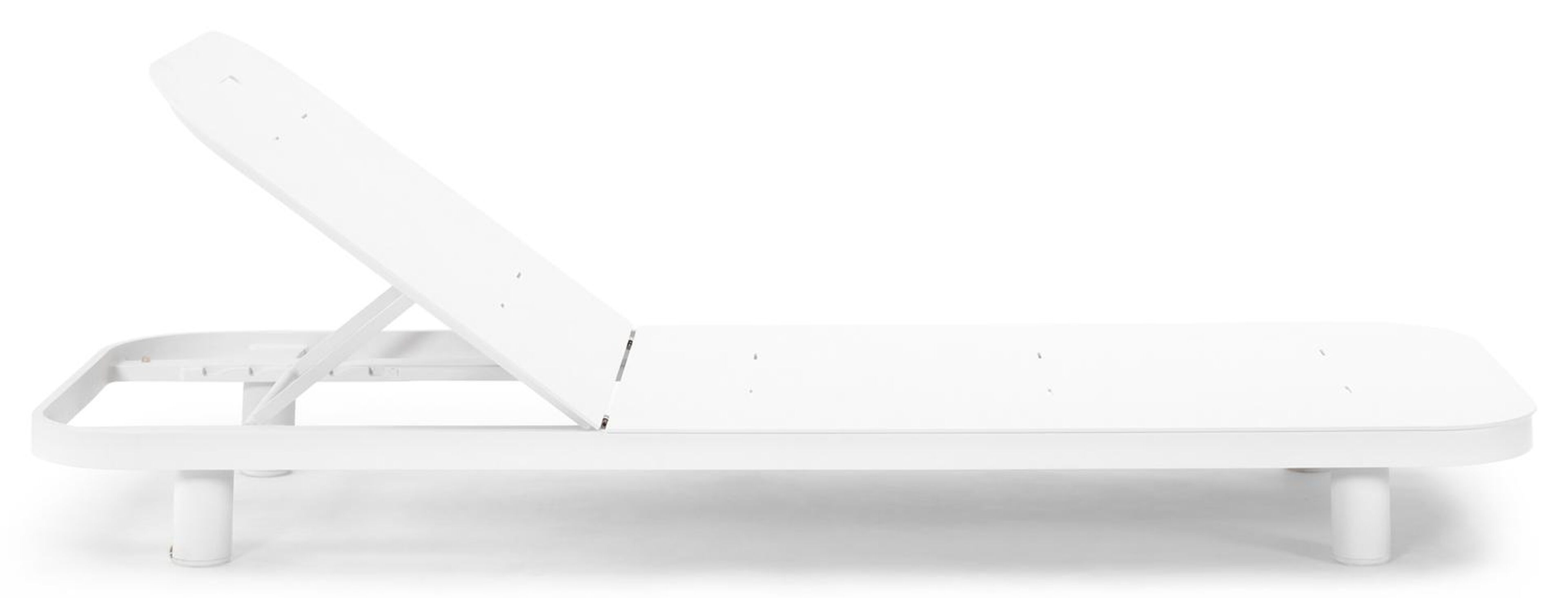 Donato verstelbaar ligbed in wit aluminium met althea off white all weather cosytica kussen