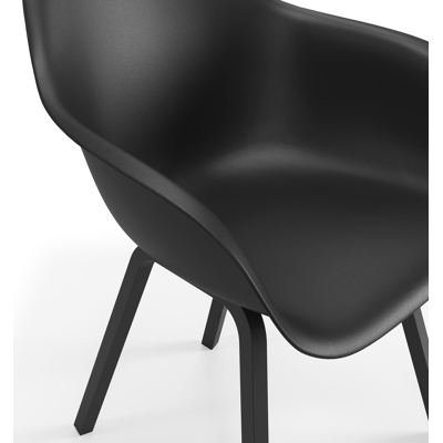 Ensemble de jardin Trente en aluminium noir avec plateau de table en céramique verre gris et 6 chaises de jardin Puglia