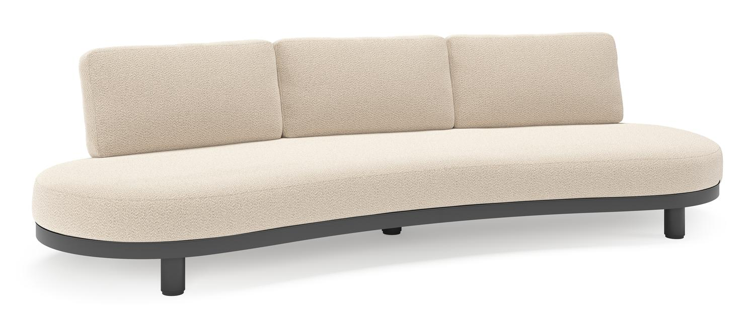 Donato loungebank in zwart aluminium met all weather sunbrella® luxe Lopi Sand kussen