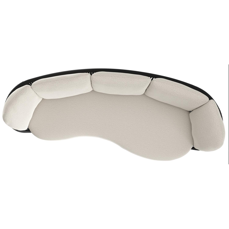 Lupino loungebank in zwart aluminium en zwart verticaal geweven luxe vlakke brede rope met firenze natural all weather solica kussen
