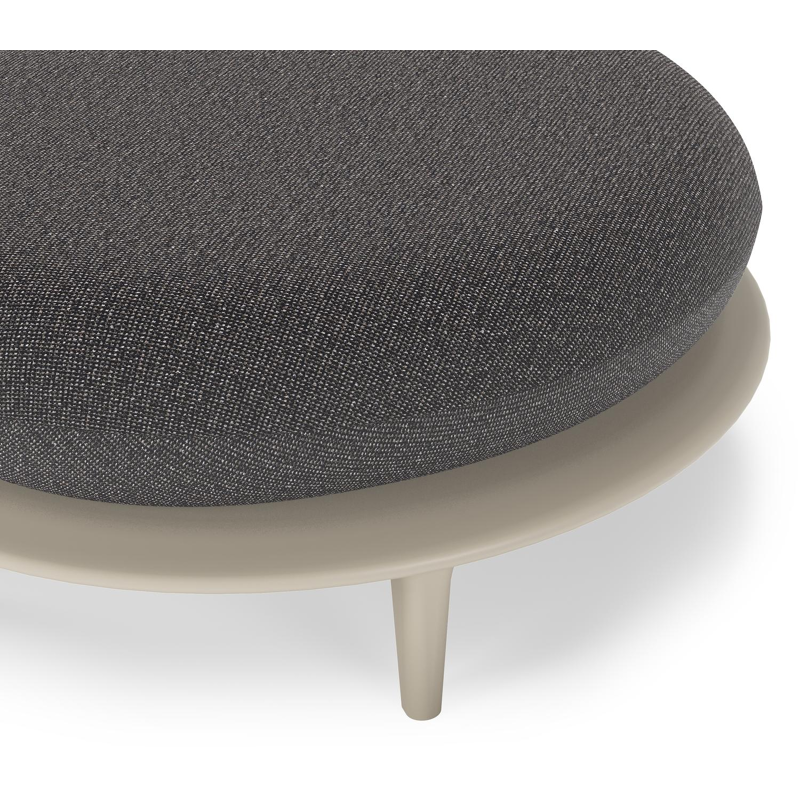 Pouf Bomero en aluminium beige et coussins en all weather solica firenze tunder