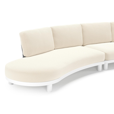 Donato loungehoek in wit aluminium met all weather cosytica Althea Off White kussen