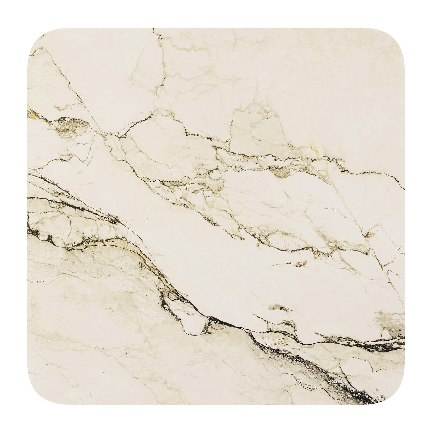 Fano kantelbare tuintafel vierkant afgerond in zwart aluminium en volkeramiek colorado dunes - L 80 x B 80 x H 72.5 cm