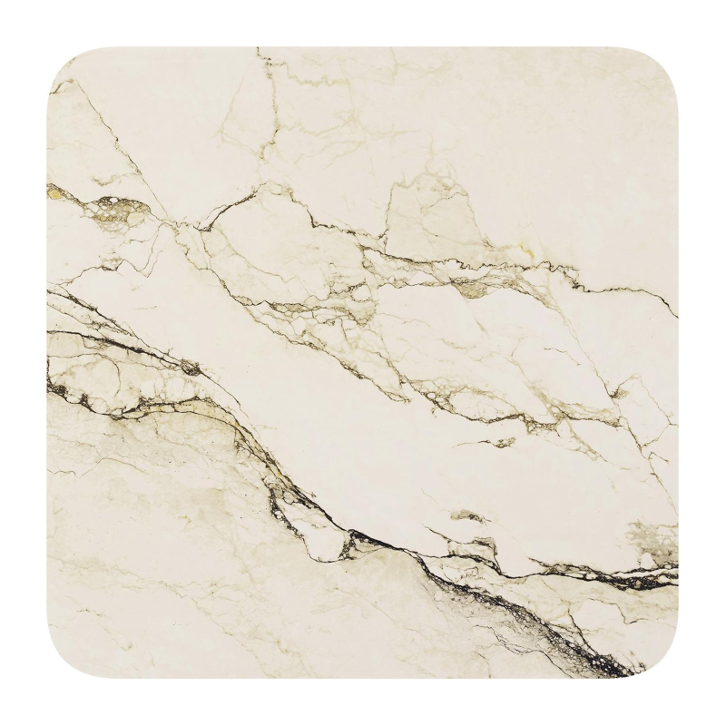 Fano kantelbare tuintafel vierkant afgerond in zwart aluminium en volkeramiek colorado dunes - L 80 x B 80 x H 72.5 cm