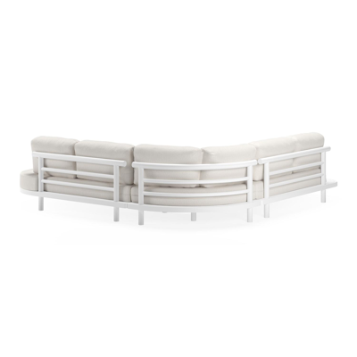 Lindo loungehoek in wit aluminium met sand weather+ softtouch kussens