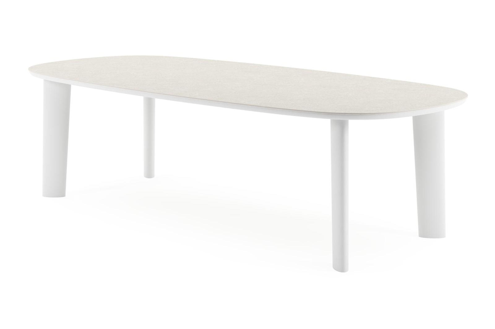 Amico tuintafel bombo in wit aluminium en volkeramiek Shilin - L 270 x B 125 x H 73.5 cm
