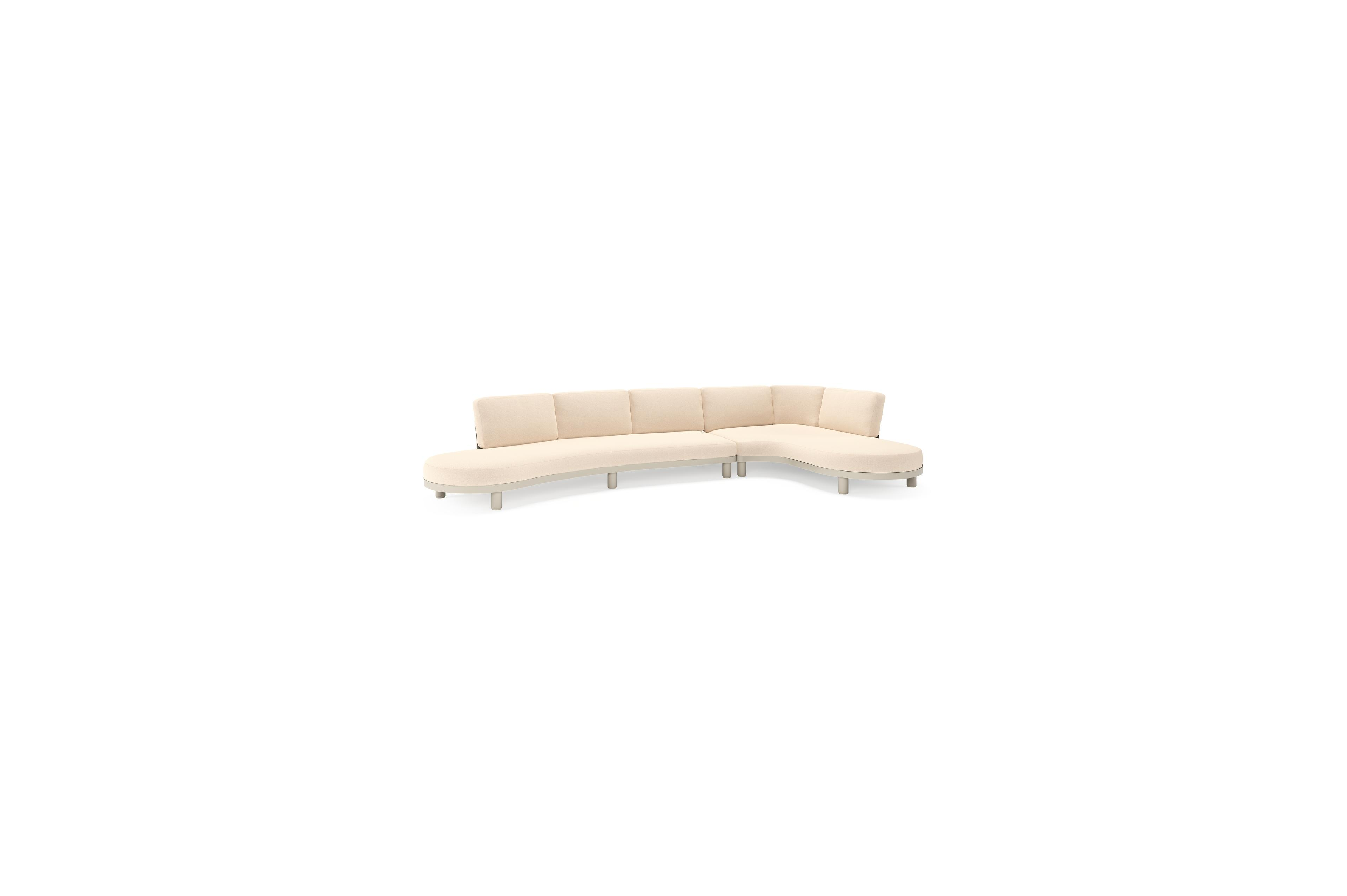 Donato loungehoek in beige aluminium met all weather sunbrella® luxe Heritage Papyrus kussen