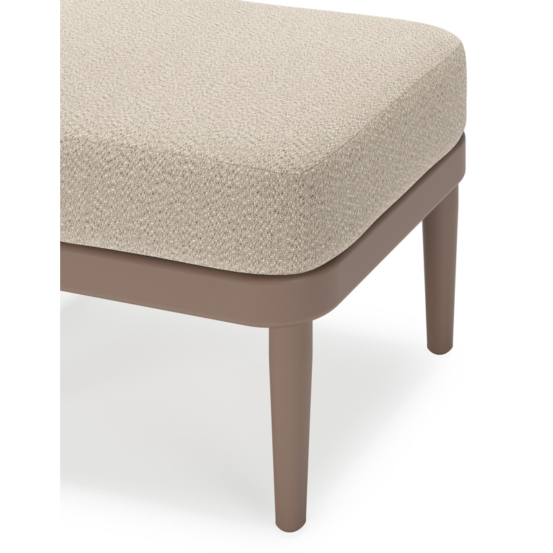 Orso poef in taupe aluminium met Lopi Sand all weather sunbrella® luxe kussen