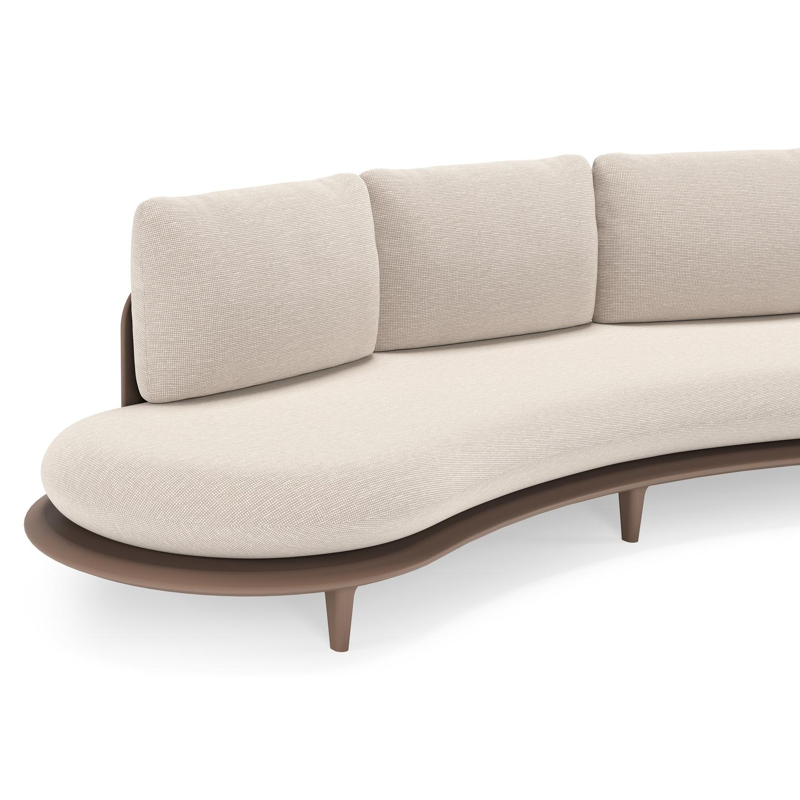 Bomero loungebank in taupe aluminium met slow farafra all weather sunbrella® luxe kussen