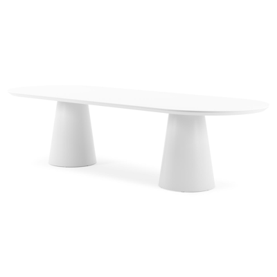 Donato tuintafel in wit aluminium en volkeramiek arctic white - L 300 x B 110 x H 74 cm