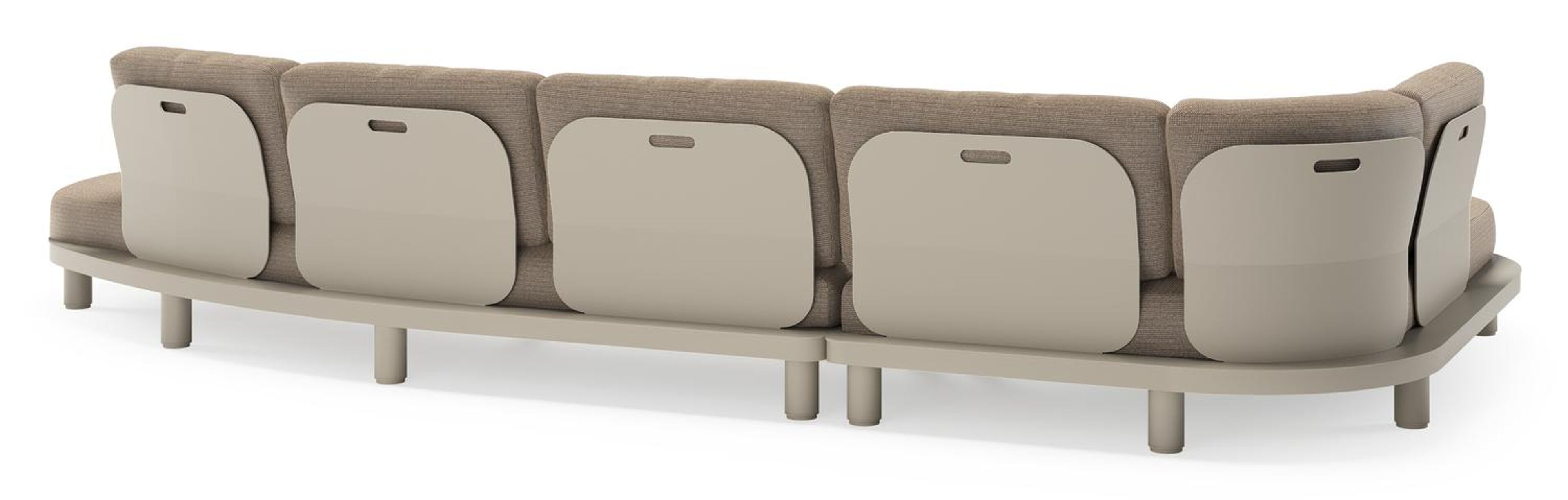 Salon de jardin d'angle Donato en aluminium beige et coussins en all weather solica Firenze Earth