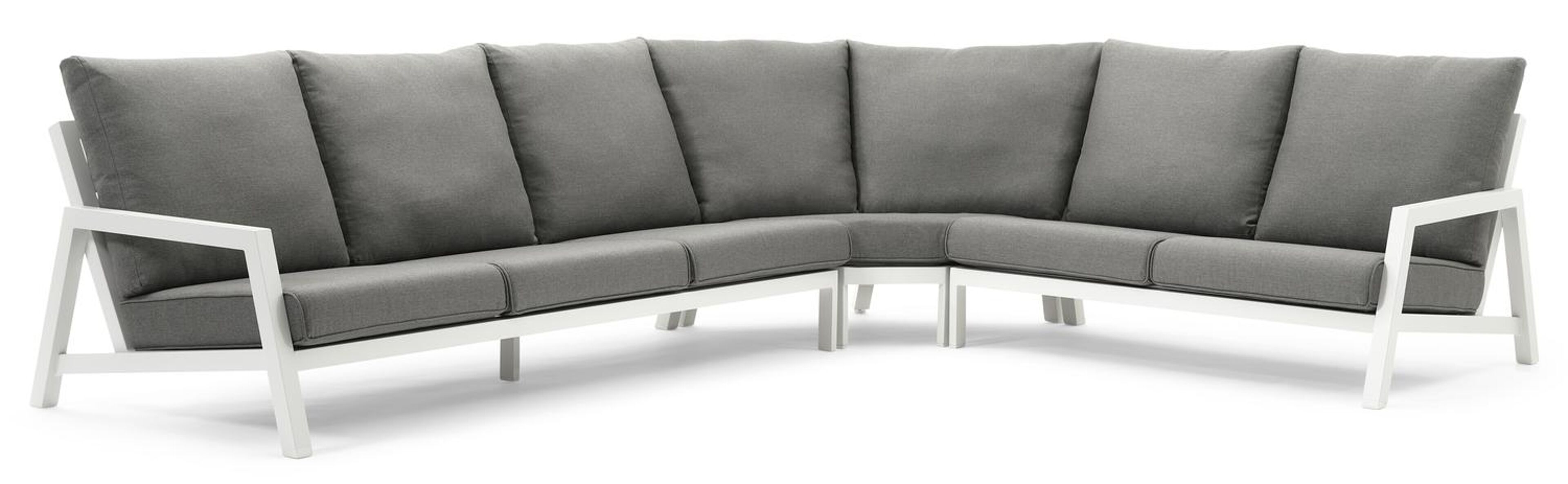 Zen'so loungeset in wit aluminium met grijs weather+ softtouch