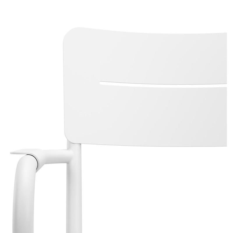 Tora tuinset rond in wit aluminium en polywood met 4 Salto tuinstoelen