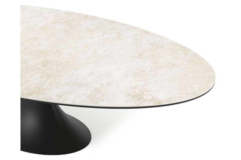 Fano tuintafel ovaal in zwart aluminium en volkeramiek Rapolano L 290 x B 148 cm