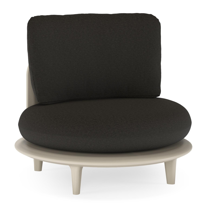 Bomero loungestoel in beige aluminium met heritage char all weather sunbrella® luxe kussen