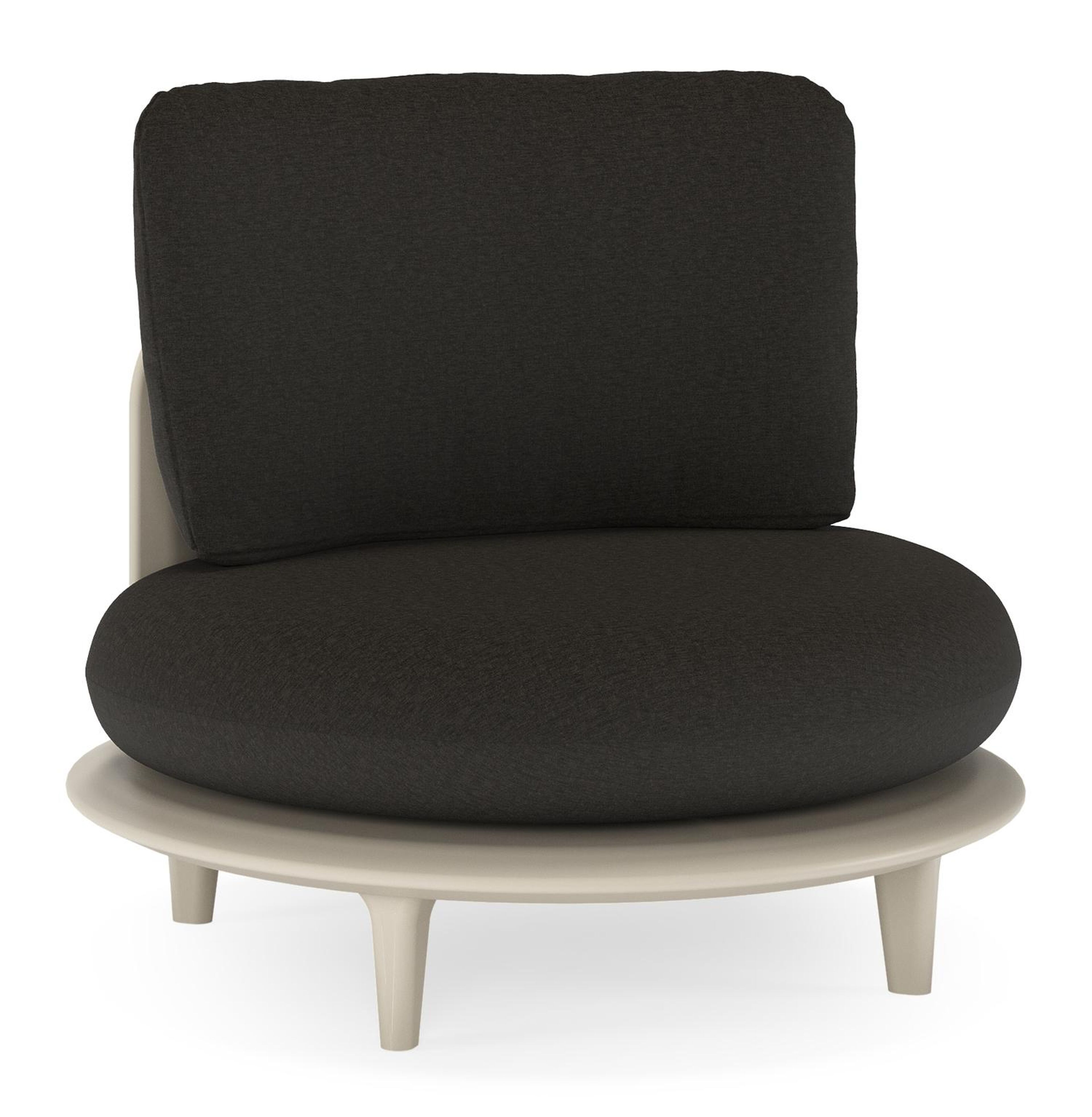 Bomero loungestoel in beige aluminium met heritage char all weather sunbrella® luxe kussen