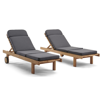 Chaise longue réglable Eric en teak