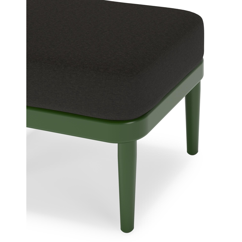 Orso poef in groen aluminium met Heritage Char all weather sunbrella® luxe kussen