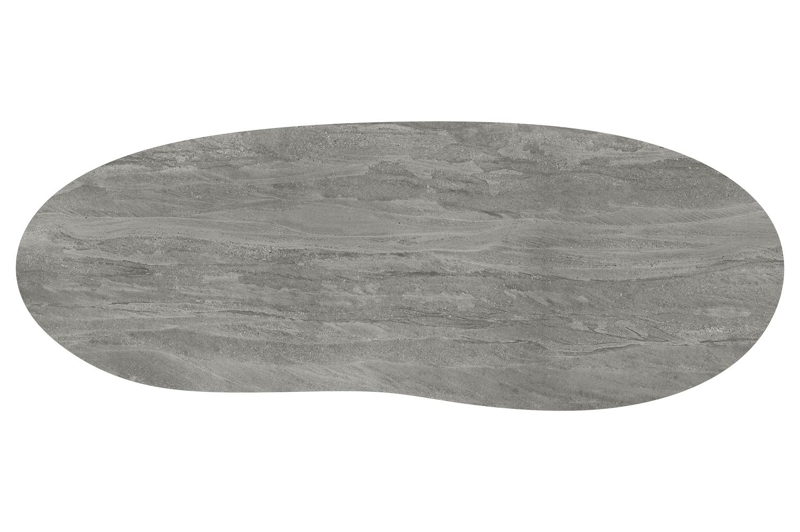 Table de jardin Amico organique en aluminium blanc et céramique pleine Aspen Grey - Lg. 320 x Lrg. 120 x Haut. 73.5 cm