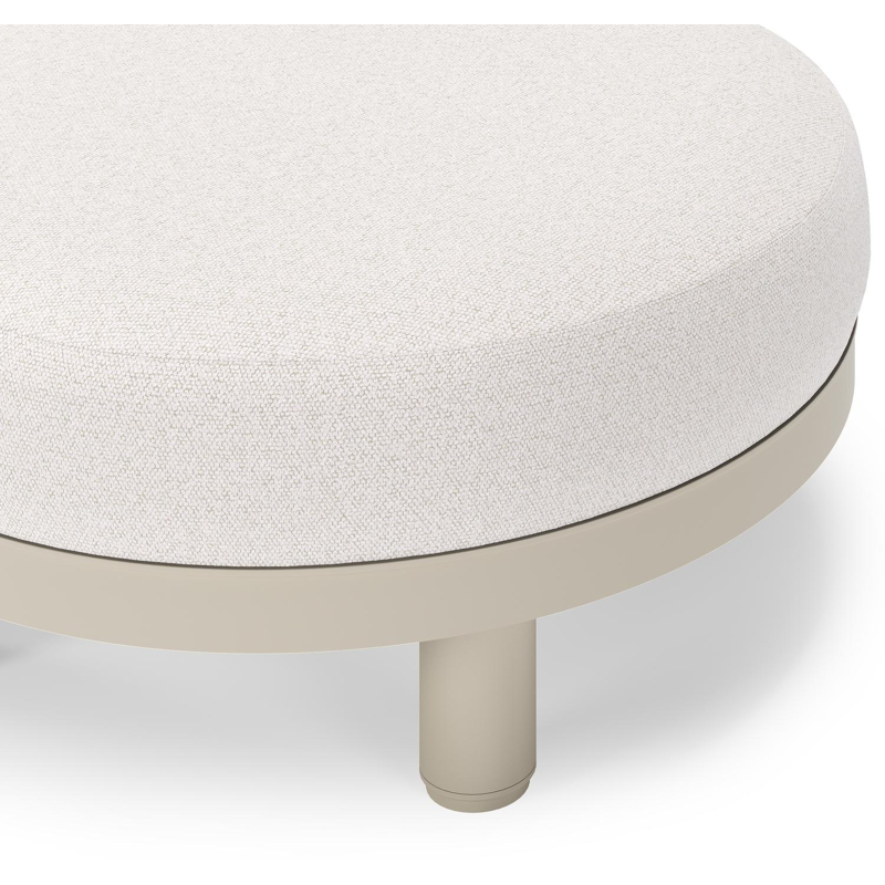 Donato lounge poef in beige aluminium met all weather solica Ego Eggshell kussen