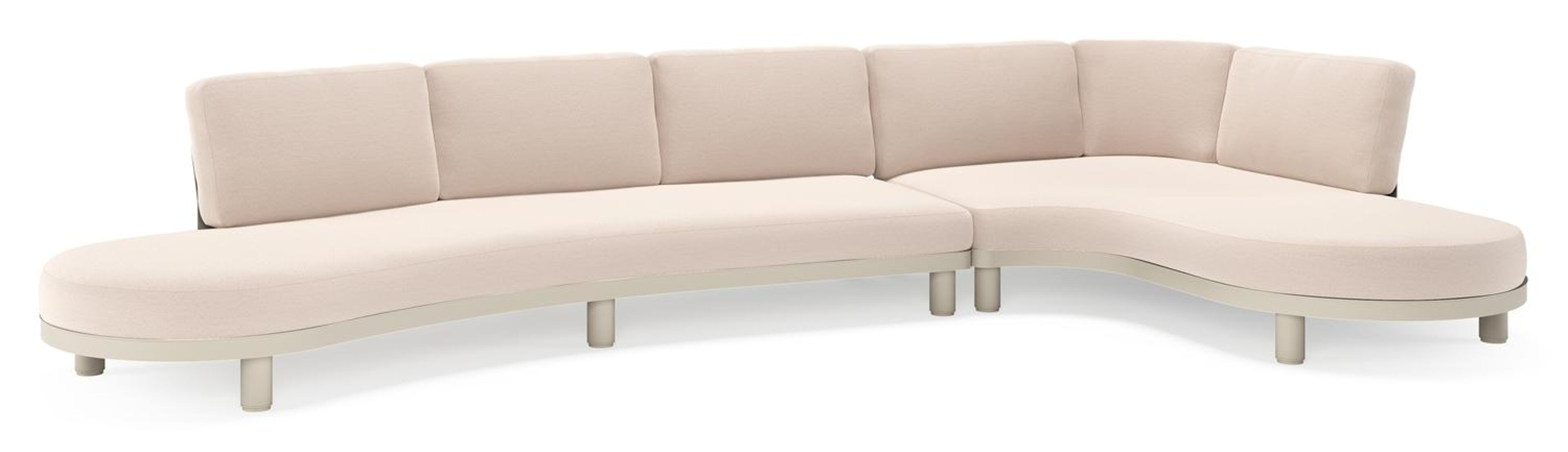 Salon de jardin d'angle Donato en aluminium beige et coussins en all weather sunbrella® luxe Wander Pilat