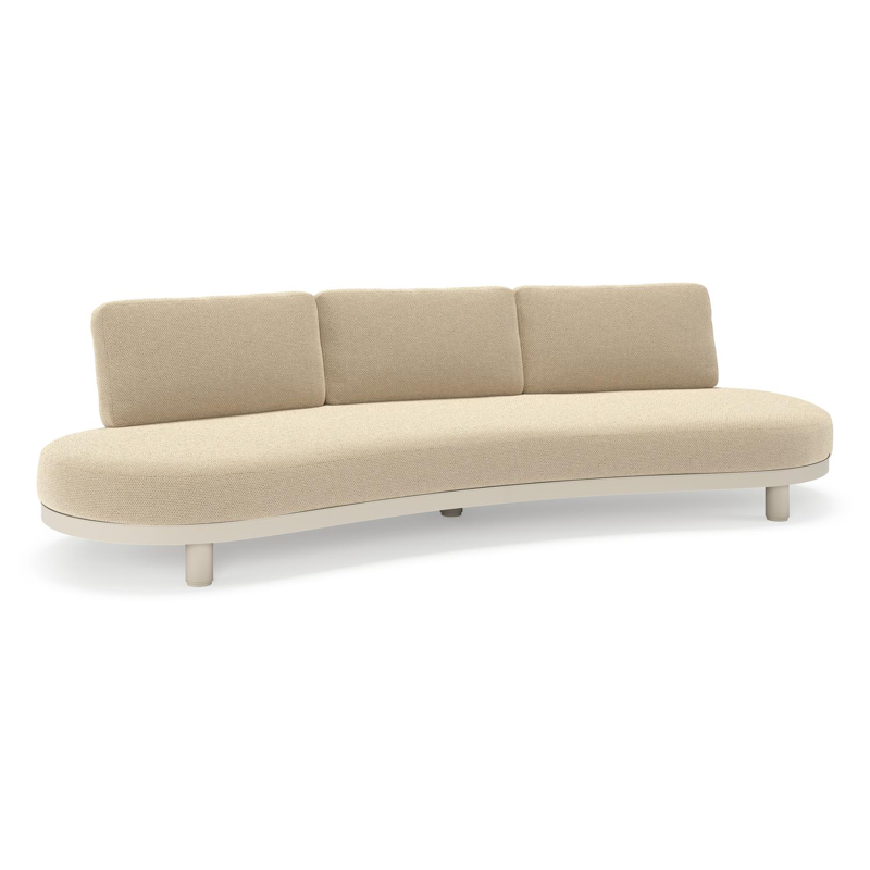 Donato loungebank in beige aluminium met all weather cosytica Althea Camel kussen
