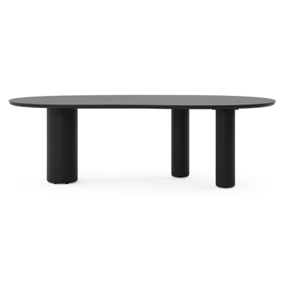Amico tuintafel organisch in zwart aluminium en volkeramiek Basalt Black - L 240 x B 110 x H 73.5 cm