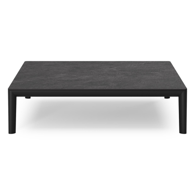 Tolosa loungetafel in zwart aluminium en zwart sintered stone - L 90 x B 90 x H 38 cm