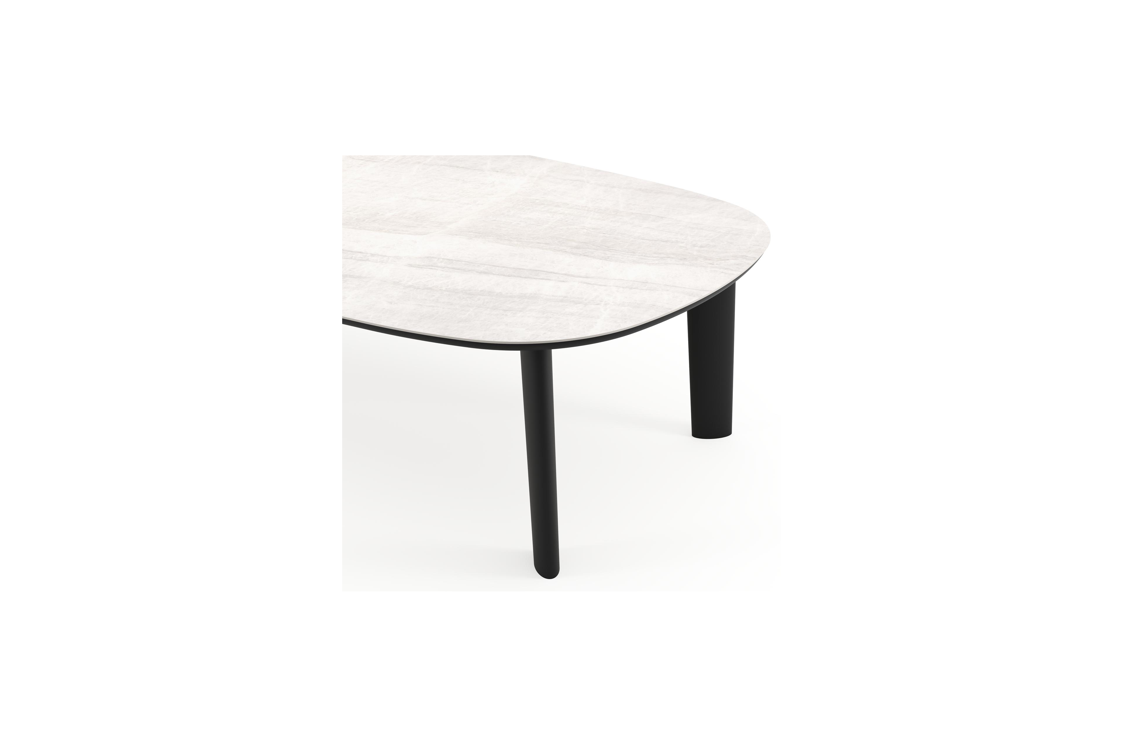 Amico tuintafel bombo xl in zwart aluminium en volkeramiek Taj Mahal - L 270 x B 148 x H 73.5 cm