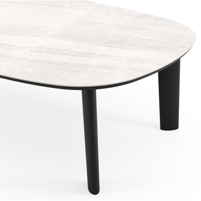 Amico tuintafel bombo xl in zwart aluminium en volkeramiek Taj Mahal - L 270 x B 148 x H 73.5 cm