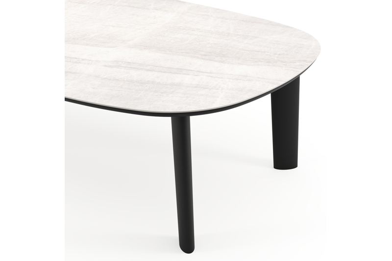 Amico tuintafel bombo xl in zwart aluminium en volkeramiek Taj Mahal - L 270 x B 148 x H 73.5 cm