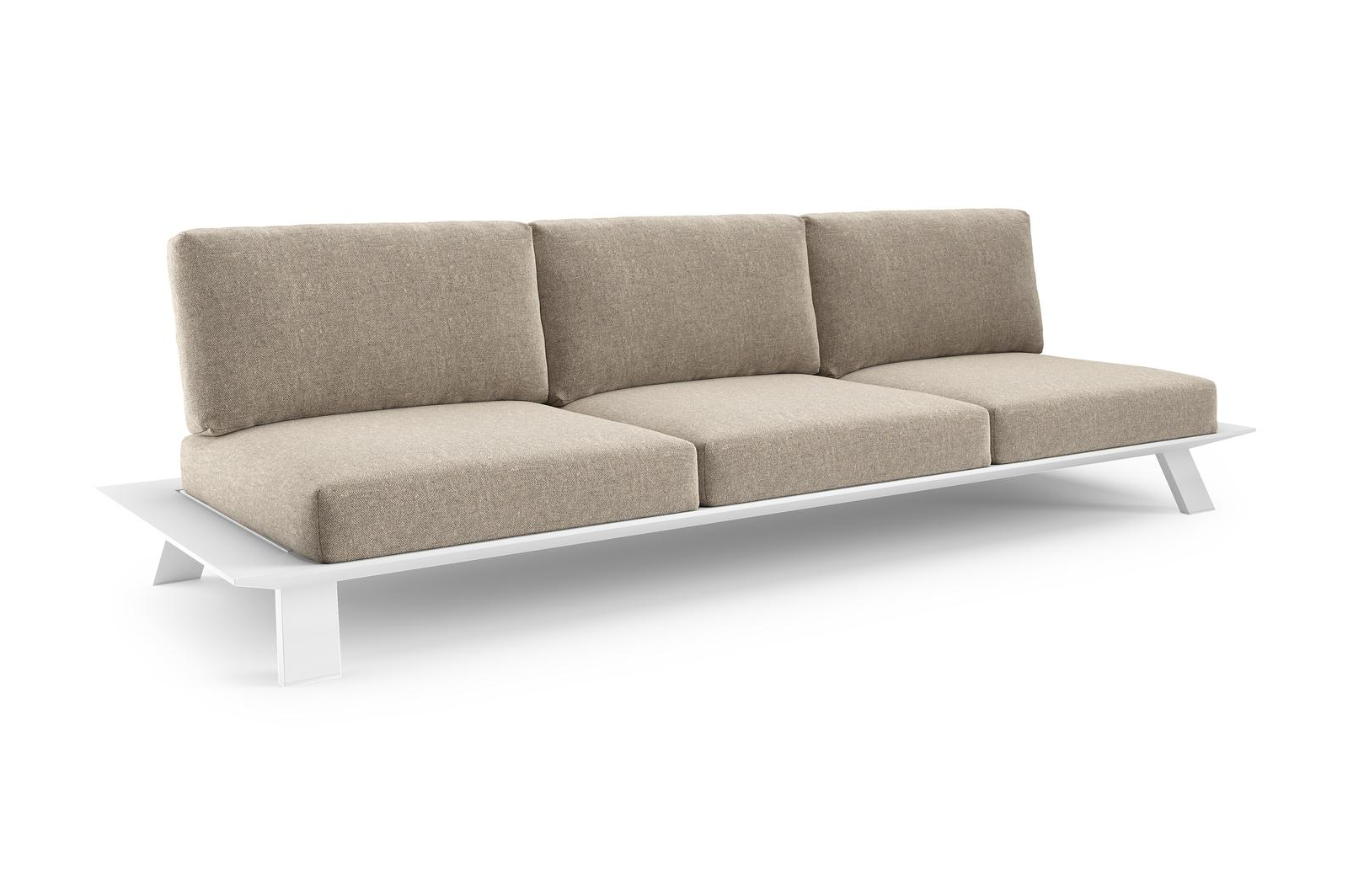 Cesano loungebank in wit aluminium met chartres pewter all weather Sunbrella® luxe kussen