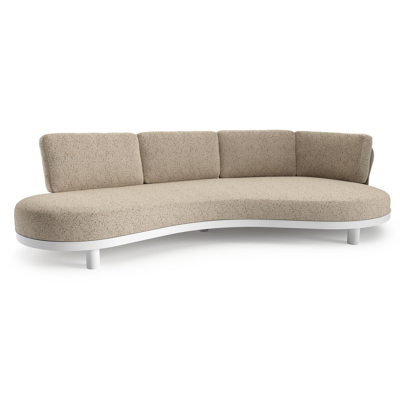 Donato loungebank in wit aluminium met bora jungle all weather cosytica kussen