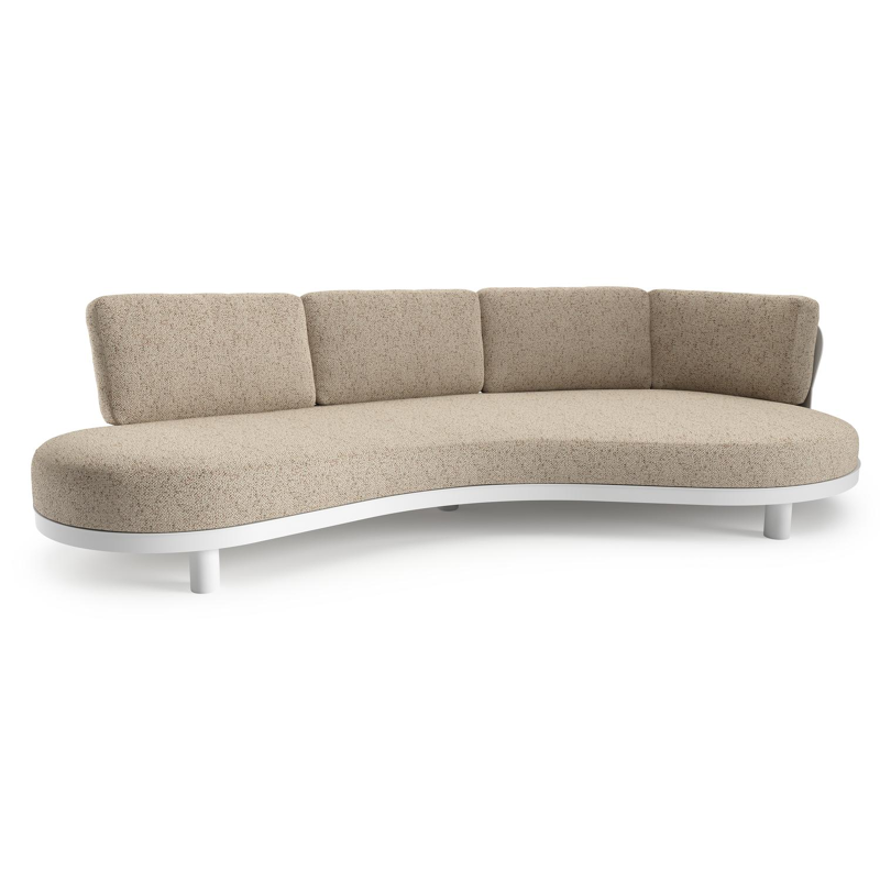 Donato loungebank in wit aluminium met bora jungle all weather cosytica kussen